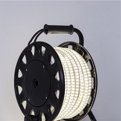 15M Led Portable Winding Spool Exterior Strip Light Work Light Strip Temporary Construction Lights Drum For Outdoor Lighting